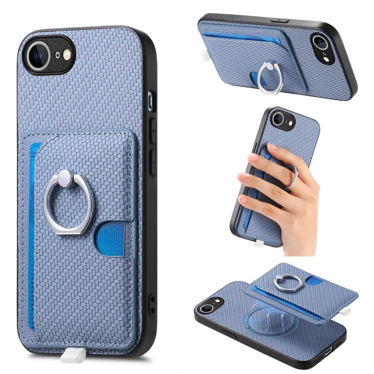 Carbon Fiber Ring Side Insert Card Bag MagSafe Phone Case, For iPhone 6 / 6s Apple Accessories engcar5348 More iPhone Cases - APEXEL INDIA - Mobile Lens - Mobile Camera Lens - Cellphone Accessories - Phone Lens - Smartphone Lens
