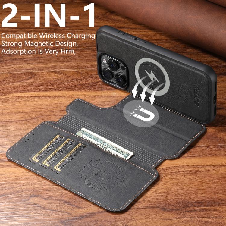 Suteni Q05 2-in-1 Multi-function MagSafe Wallet Litchi Leather Phone Case, For iPhone 13 Pro Max, For iPhone 13 Pro, For iPhone 13 Apple Accessories engsut5560 More iPhone Cases - Suteni - Mobile Lens - Mobile Camera Lens - Cellphone Accessories - Phone Lens - Smartphone Lens
