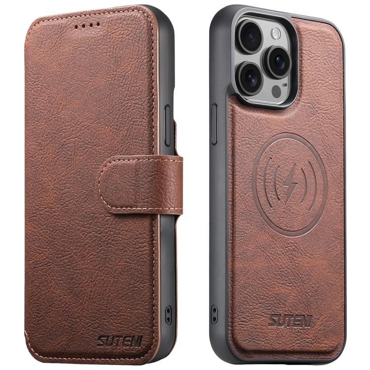Suteni Q05 2-in-1 Multi-function MagSafe Wallet Litchi Leather Phone Case, For iPhone 13 Pro Max, For iPhone 13 Pro, For iPhone 13 Apple Accessories engsut5560 More iPhone Cases - Suteni - Mobile Lens - Mobile Camera Lens - Cellphone Accessories - Phone Lens - Smartphone Lens