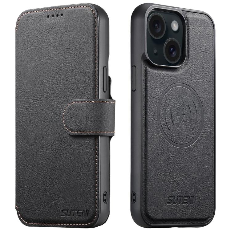 Suteni Q05 2-in-1 Multi-function MagSafe Wallet Litchi Leather Phone Case, For iPhone 13 Pro Max, For iPhone 13 Pro, For iPhone 13 Apple Accessories engsut5560 More iPhone Cases - Suteni - Mobile Lens - Mobile Camera Lens - Cellphone Accessories - Phone Lens - Smartphone Lens