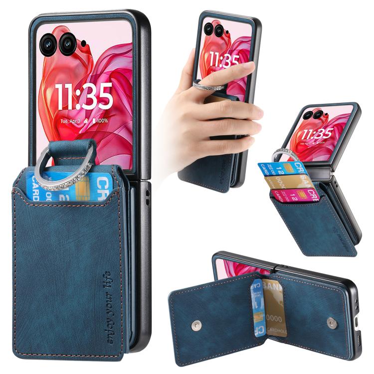 Retro Leather Ring Vertical Flip Wallet Phone Case, For Motorola Razr 60 Ultra, For Motorola Razr 60, For Motorola Moto Razr 50 Ultra, For Motorola Moto Razr 50 engret6096 Mobile Accessories Motorola Motorola Cases - APEXEL INDIA - Mobile Lens - Mobile Camera Lens - Cellphone Accessories - Phone Lens - Smartphone Lens
