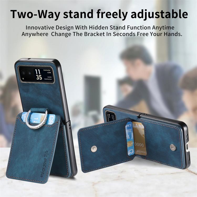 Retro Leather Ring Vertical Flip Wallet Phone Case, For Motorola Moto Razr 40, For Motorola Moto Razr 40 Ultra engret6097 Mobile Accessories Motorola Motorola Cases - APEXEL INDIA - Mobile Lens - Mobile Camera Lens - Cellphone Accessories - Phone Lens - Smartphone Lens