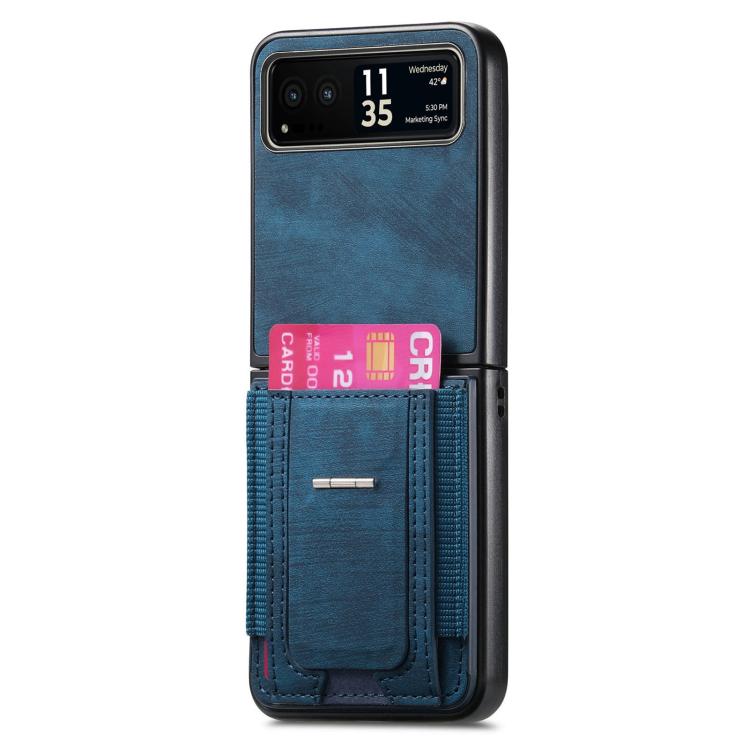 Retro Leather Fold Stand Elastic Card Bag Phone Case, For Motorola Moto Razr 40, For Motorola Moto Razr 40 Ultra engret6099 Mobile Accessories Motorola Motorola Cases - APEXEL INDIA - Mobile Lens - Mobile Camera Lens - Cellphone Accessories - Phone Lens - Smartphone Lens