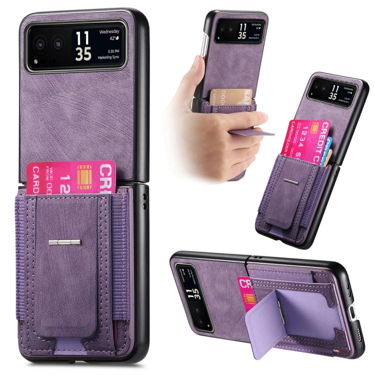 Retro Leather Fold Stand Elastic Card Bag Phone Case, For Motorola Moto Razr 40, For Motorola Moto Razr 40 Ultra engret6099 Mobile Accessories Motorola Motorola Cases - APEXEL INDIA - Mobile Lens - Mobile Camera Lens - Cellphone Accessories - Phone Lens - Smartphone Lens