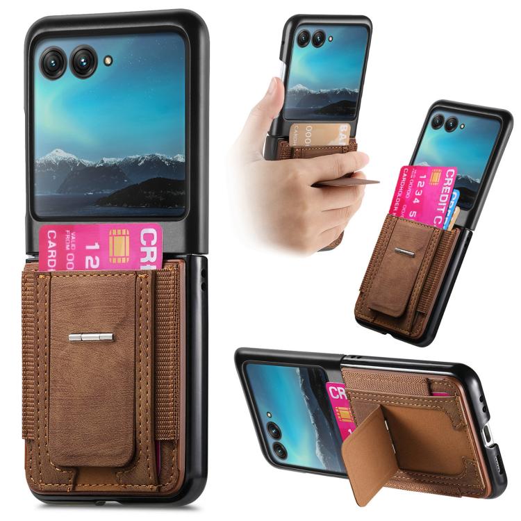 Retro Leather Fold Stand Elastic Card Bag Phone Case, For Motorola Moto Razr 40, For Motorola Moto Razr 40 Ultra engret6099 Mobile Accessories Motorola Motorola Cases - APEXEL INDIA - Mobile Lens - Mobile Camera Lens - Cellphone Accessories - Phone Lens - Smartphone Lens