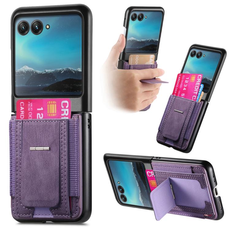 Retro Leather Fold Stand Elastic Card Bag Phone Case, For Motorola Moto Razr 40, For Motorola Moto Razr 40 Ultra engret6099 Mobile Accessories Motorola Motorola Cases - APEXEL INDIA - Mobile Lens - Mobile Camera Lens - Cellphone Accessories - Phone Lens - Smartphone Lens