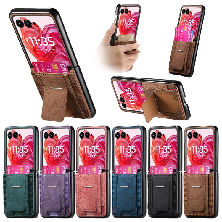 Retro Leather Fold Stand Elastic Card Bag Phone Case, For Motorola Moto Razr 40, For Motorola Moto Razr 40 Ultra engret6099 Mobile Accessories Motorola Motorola Cases - APEXEL INDIA - Mobile Lens - Mobile Camera Lens - Cellphone Accessories - Phone Lens - Smartphone Lens