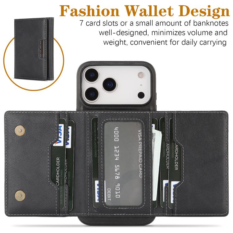 Kalebol Strong Magnetic MagSafe Tri-Fold Wallet Leather Phone Case Apple Accessories engkal5750 iPhone 17 Pro Max iPhone 17 Pro Max Cases Kalebol - Kalebol - Mobile Lens - Mobile Camera Lens - Cellphone Accessories - Phone Lens - Smartphone Lens
