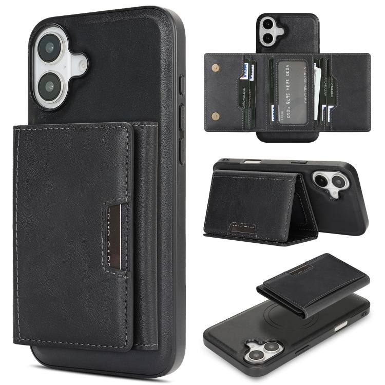 Kalebol Strong Magnetic MagSafe Tri-Fold Wallet Leather Phone Case, For iPhone 17 Pro Max, For iPhone 17 Pro, For iPhone 17, For iPhone 17 Air