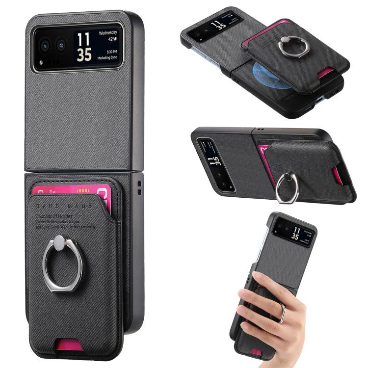 Twill Fabric Card Bag Ring Magnetic Back Phone Case, For Motorola Moto Razr 60 Ultra, For Motorola Moto Razr 50 Ultra, For Motorola Moto Razr 40 engtwi6100 Mobile Accessories Motorola Motorola Cases - APEXEL INDIA - Mobile Lens - Mobile Camera Lens - Cellphone Accessories - Phone Lens - Smartphone Lens