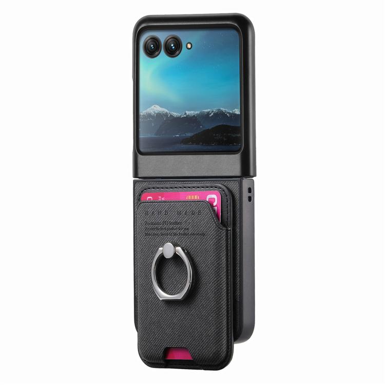 Twill Fabric Card Bag Ring Magnetic Back Phone Case, For Motorola Moto Razr 40 Ultra, For Motorola Moto Razr 50 / 60 engtwi6101 Mobile Accessories Motorola Motorola Cases - APEXEL INDIA - Mobile Lens - Mobile Camera Lens - Cellphone Accessories - Phone Lens - Smartphone Lens