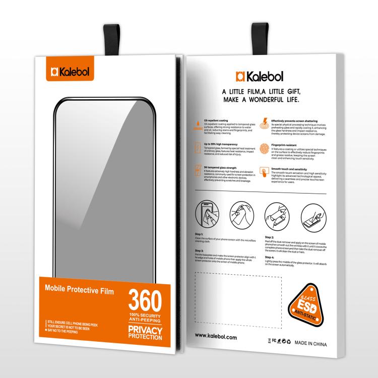 Kalebol High-Aluminum Screen-Printed Full-Coverage Black-Border Privacy Tempered Glass Film, For vivo S60 5G, For vivo X300 FE 5G Russia, For vivo iQOO 15T 5G, For vivo X300 Ultra, For vivo X300 Pro, For vivo X300