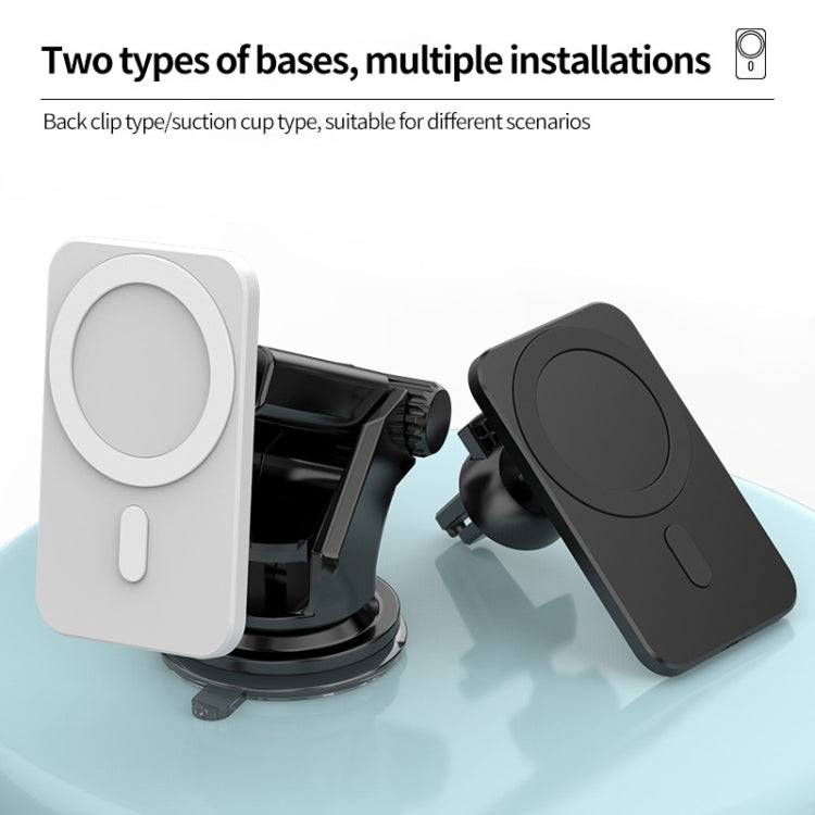 N16 10W Car Air Outlet + Suction Cup Magsafe Magnetic Wireless Charger Mobile Phone Holder For IPhone 12 Series engn165769 In Car Interior Accessories Wireless Charger Holders - APEXEL INDIA - Mobile Lens - Mobile Camera Lens - Cellphone Accessories - Phone Lens - Smartphone Lens