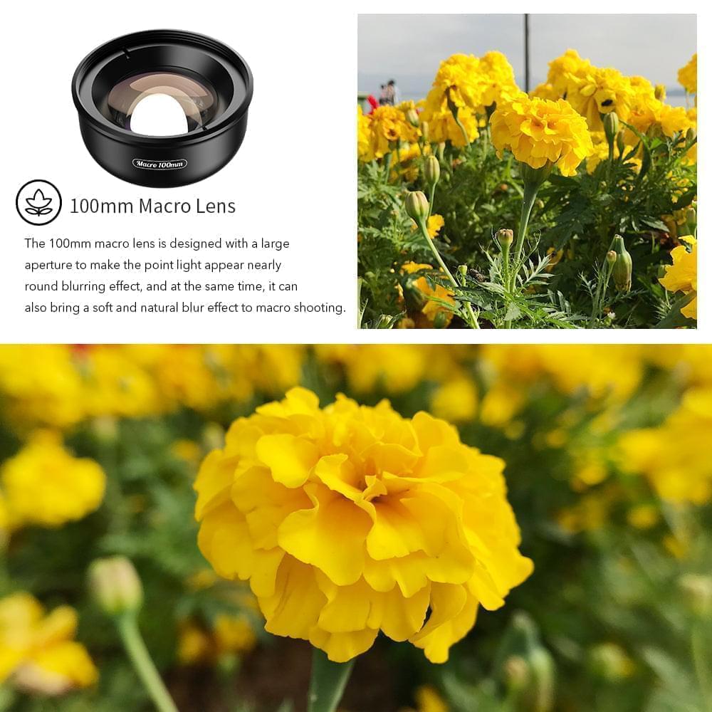 Apexel 100mm 10x Pro 4K Macro Mobile Camera Lens engape24 engape52 Macro - APEXEL INDIA - Mobile Lens - Mobile Camera Lens - Cellphone Accessories - Phone Lens - Smartphone Lens