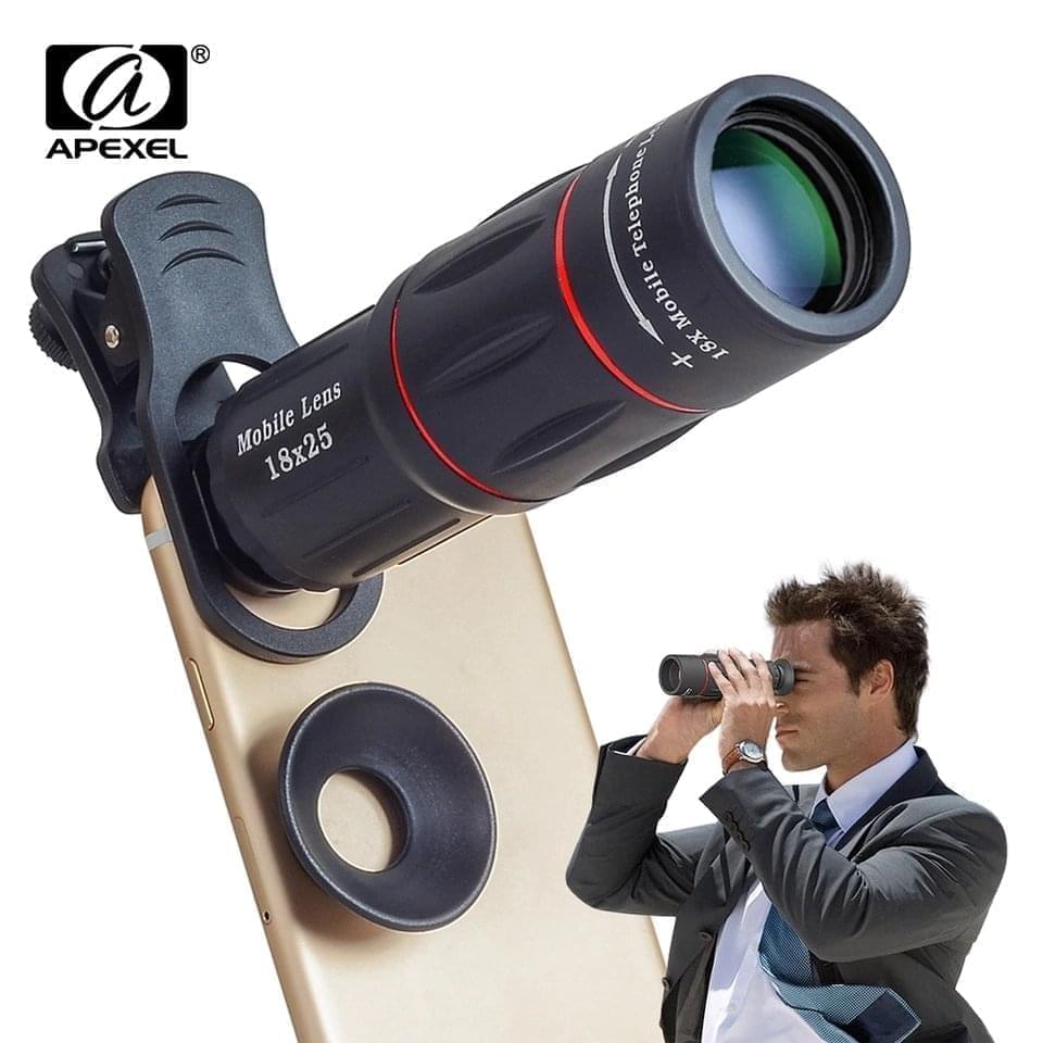 Apexel 18x Super Zoom Mobile Smartphone Lens + Macro + Wide Angle + Fisheye Lens Combo engape19 Zoom - APEXEL INDIA - Mobile Lens - Mobile Camera Lens - Cellphone Accessories - Phone Lens - Smartphone Lens