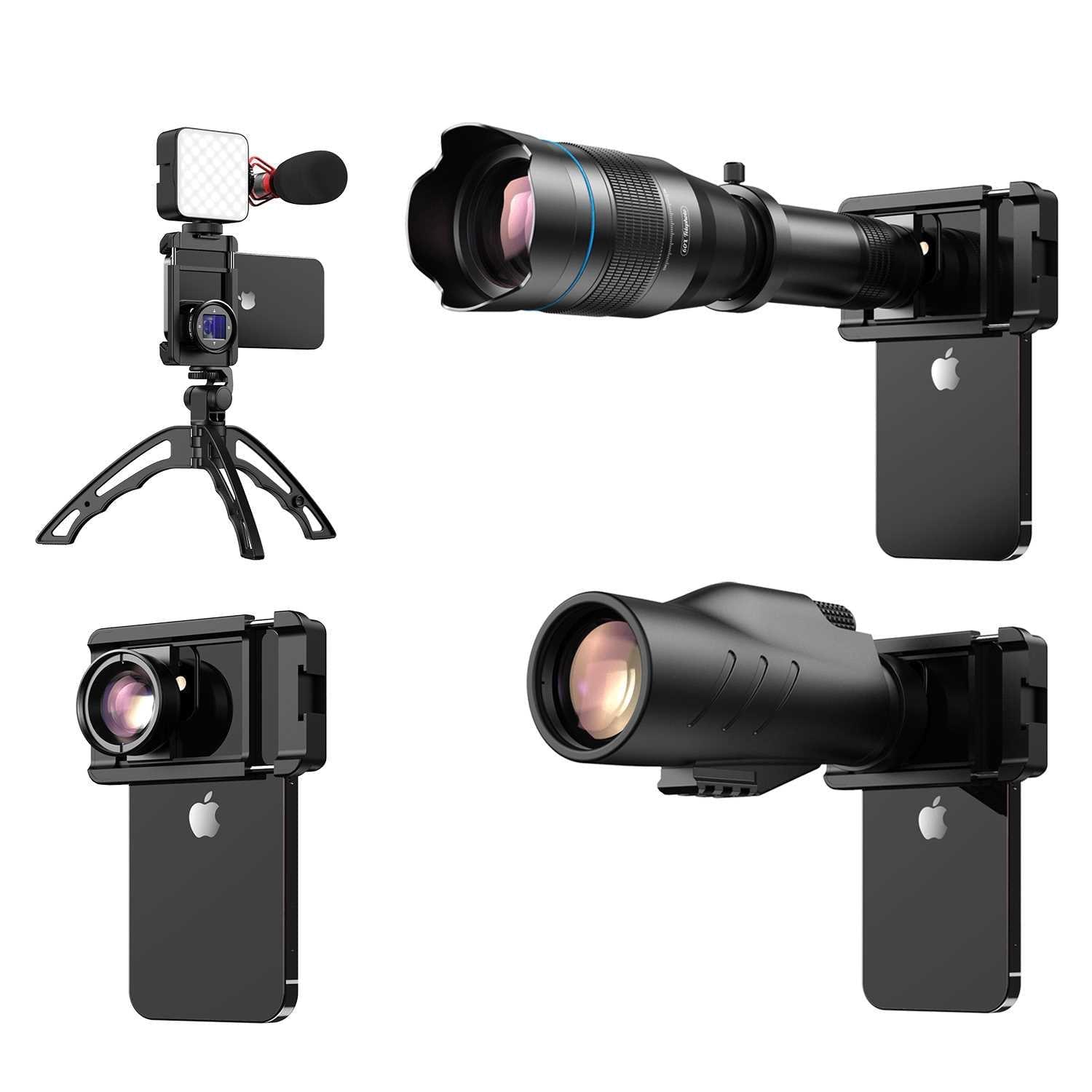 [New] Apexel Adjustable 17mm Mobile Phone Lens Holder