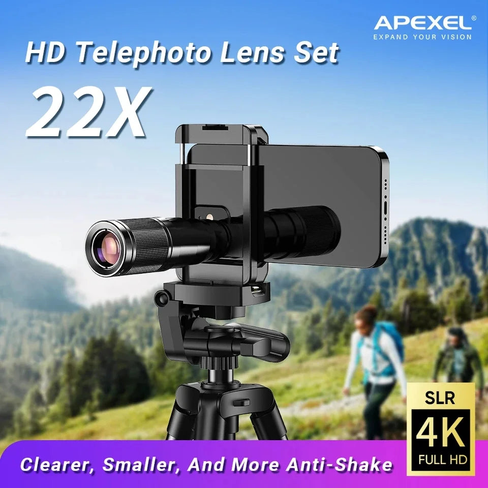 [NEW] Apexel 22x Zoom Lens with Universal Holder and Metal Tripod