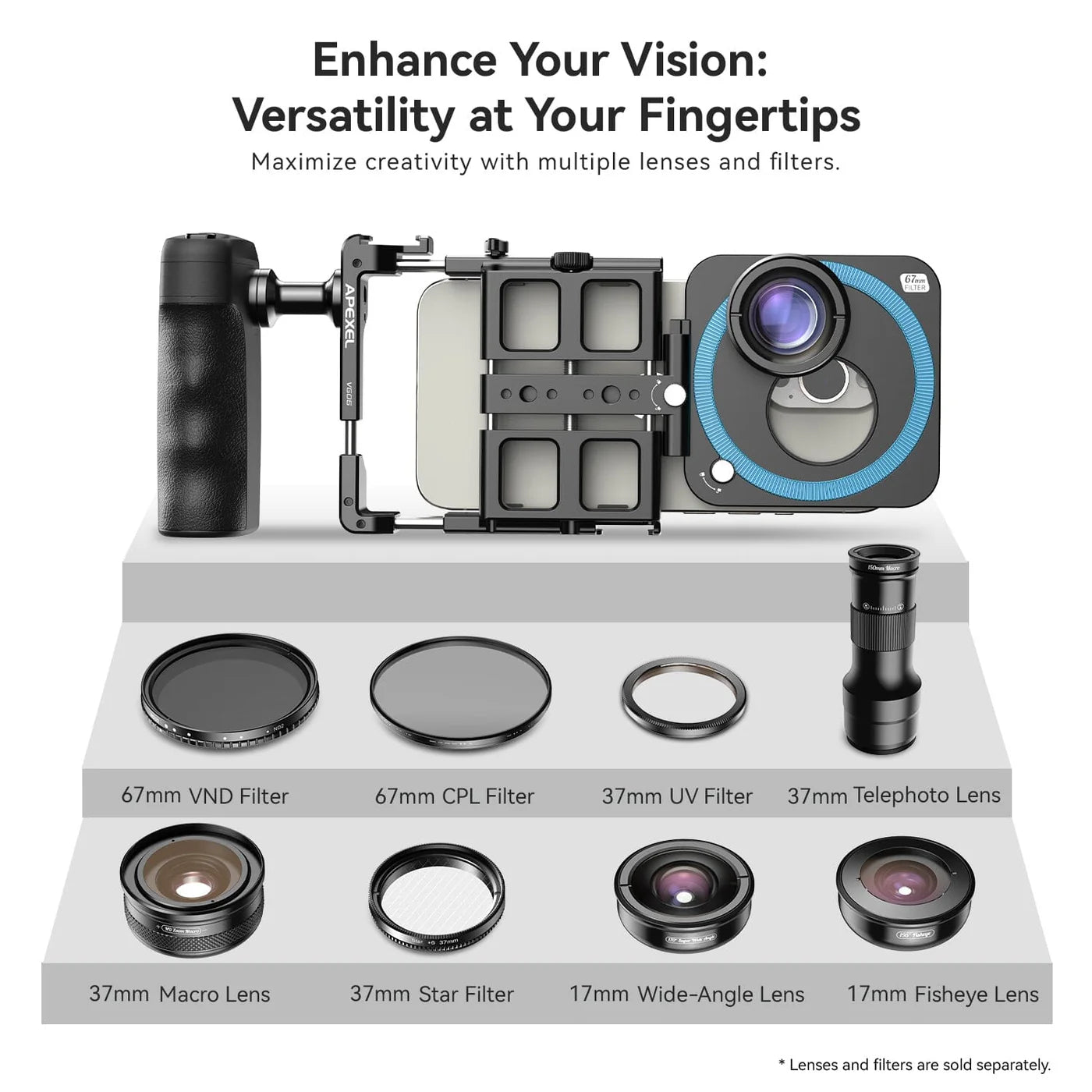 [New] Apexel VideoRig 2 Pro Mobile Video Kit Cage for Mobile Phone Accessories Others - APEXEL INDIA - Mobile Lens - Mobile Camera Lens - Cellphone Accessories - Phone Lens - Smartphone Lens
