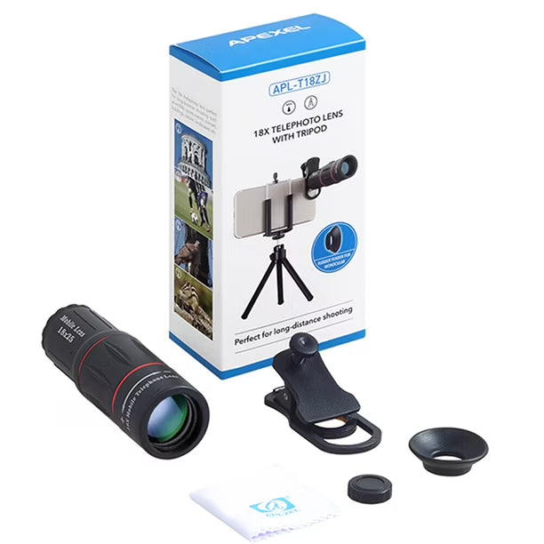 Apexel 18X Telephoto Lens with Tripod for Mobile Apexel 18X Telephoto Lens with Tripod for Mobile