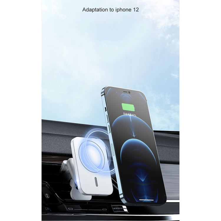 adj-987 15W Magsafe Magnetic Car Air Outlet Wireless Charger for iPhone 12 Series, with LED Indicator engadj5770 In Car Interior Accessories Wireless Charger Holders - APEXEL INDIA - Mobile Lens - Mobile Camera Lens - Cellphone Accessories - Phone Lens - Smartphone Lens