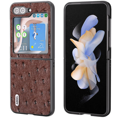 ABEEL Genuine Leather Ostrich Texture Phone Case, For Samsung Galaxy Z Flip6, For Samsung Galaxy Z Fold6, For Samsung Galaxy Z Fold5, For Samsung Galaxy Z Flip5 Samsung Accessories - APEXEL INDIA - Mobile Lens - Mobile Camera Lens - Cellphone Accessories - Phone Lens - Smartphone Lens