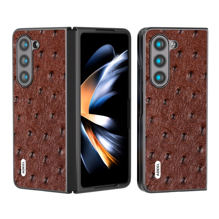 ABEEL Genuine Leather Ostrich Texture Phone Case, For Samsung Galaxy Z Flip6, For Samsung Galaxy Z Fold6, For Samsung Galaxy Z Fold5, For Samsung Galaxy Z Flip5 Samsung Accessories - APEXEL INDIA - Mobile Lens - Mobile Camera Lens - Cellphone Accessories - Phone Lens - Smartphone Lens