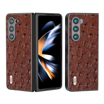 ABEEL Genuine Leather Ostrich Texture Phone Case, For Samsung Galaxy Z Flip6, For Samsung Galaxy Z Fold6, For Samsung Galaxy Z Fold5, For Samsung Galaxy Z Flip5 Samsung Accessories - APEXEL INDIA - Mobile Lens - Mobile Camera Lens - Cellphone Accessories - Phone Lens - Smartphone Lens
