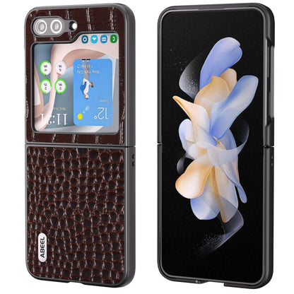ABEEL Genuine Leather Crocodile Pattern Black Edge Phone Case, For Samsung Galaxy Z Flip6, For Samsung Galaxy Z Fold6, For Samsung Galaxy Z Fold5, For Samsung Galaxy Z Flip5 Samsung Accessories - APEXEL INDIA - Mobile Lens - Mobile Camera Lens - Cellphone Accessories - Phone Lens - Smartphone Lens