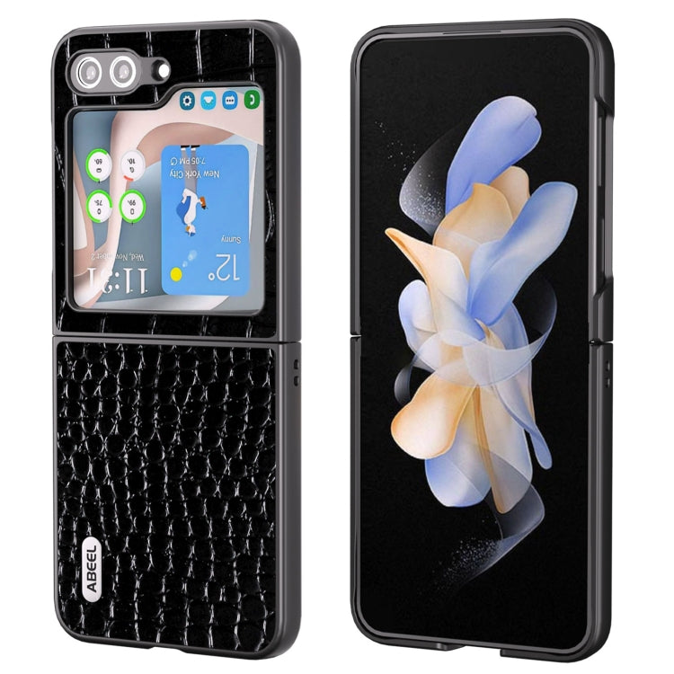 ABEEL Genuine Leather Crocodile Pattern Black Edge Phone Case, For Samsung Galaxy Z Flip6, For Samsung Galaxy Z Fold6, For Samsung Galaxy Z Fold5, For Samsung Galaxy Z Flip5 Samsung Accessories - APEXEL INDIA - Mobile Lens - Mobile Camera Lens - Cellphone Accessories - Phone Lens - Smartphone Lens