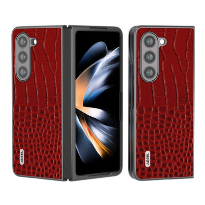ABEEL Genuine Leather Crocodile Pattern Black Edge Phone Case, For Samsung Galaxy Z Flip6, For Samsung Galaxy Z Fold6, For Samsung Galaxy Z Fold5, For Samsung Galaxy Z Flip5 Samsung Accessories - APEXEL INDIA - Mobile Lens - Mobile Camera Lens - Cellphone Accessories - Phone Lens - Smartphone Lens