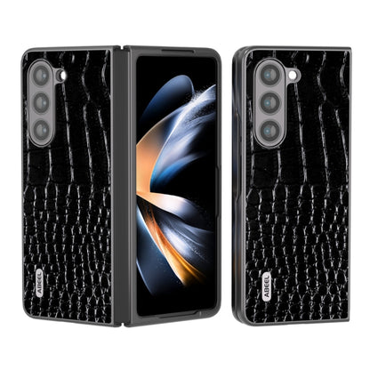 ABEEL Genuine Leather Crocodile Pattern Black Edge Phone Case, For Samsung Galaxy Z Flip6, For Samsung Galaxy Z Fold6, For Samsung Galaxy Z Fold5, For Samsung Galaxy Z Flip5 Samsung Accessories - APEXEL INDIA - Mobile Lens - Mobile Camera Lens - Cellphone Accessories - Phone Lens - Smartphone Lens