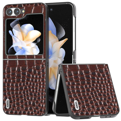 ABEEL Genuine Leather Crocodile Pattern Black Edge Phone Case, For Samsung Galaxy Z Flip6, For Samsung Galaxy Z Fold6, For Samsung Galaxy Z Fold5, For Samsung Galaxy Z Flip5 Samsung Accessories - APEXEL INDIA - Mobile Lens - Mobile Camera Lens - Cellphone Accessories - Phone Lens - Smartphone Lens
