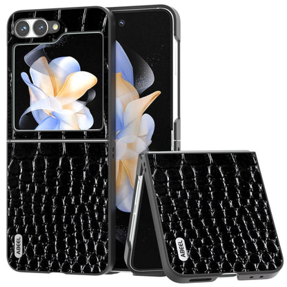 ABEEL Genuine Leather Crocodile Pattern Black Edge Phone Case, For Samsung Galaxy Z Flip6, For Samsung Galaxy Z Fold6, For Samsung Galaxy Z Fold5, For Samsung Galaxy Z Flip5 Samsung Accessories - APEXEL INDIA - Mobile Lens - Mobile Camera Lens - Cellphone Accessories - Phone Lens - Smartphone Lens