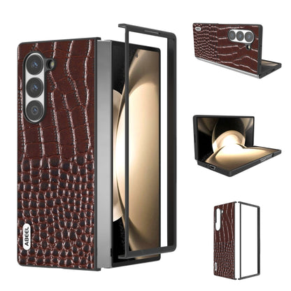 ABEEL Genuine Leather Crocodile Pattern Black Edge Phone Case, For Samsung Galaxy Z Flip6, For Samsung Galaxy Z Fold6, For Samsung Galaxy Z Fold5, For Samsung Galaxy Z Flip5 Samsung Accessories - APEXEL INDIA - Mobile Lens - Mobile Camera Lens - Cellphone Accessories - Phone Lens - Smartphone Lens