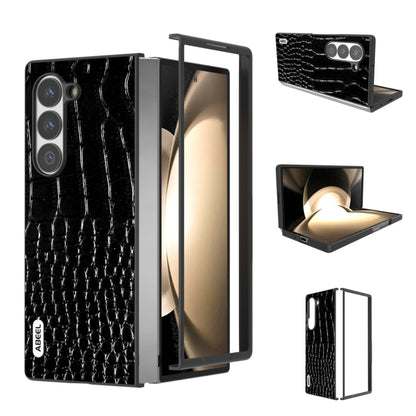 ABEEL Genuine Leather Crocodile Pattern Black Edge Phone Case, For Samsung Galaxy Z Flip6, For Samsung Galaxy Z Fold6, For Samsung Galaxy Z Fold5, For Samsung Galaxy Z Flip5 Samsung Accessories - APEXEL INDIA - Mobile Lens - Mobile Camera Lens - Cellphone Accessories - Phone Lens - Smartphone Lens