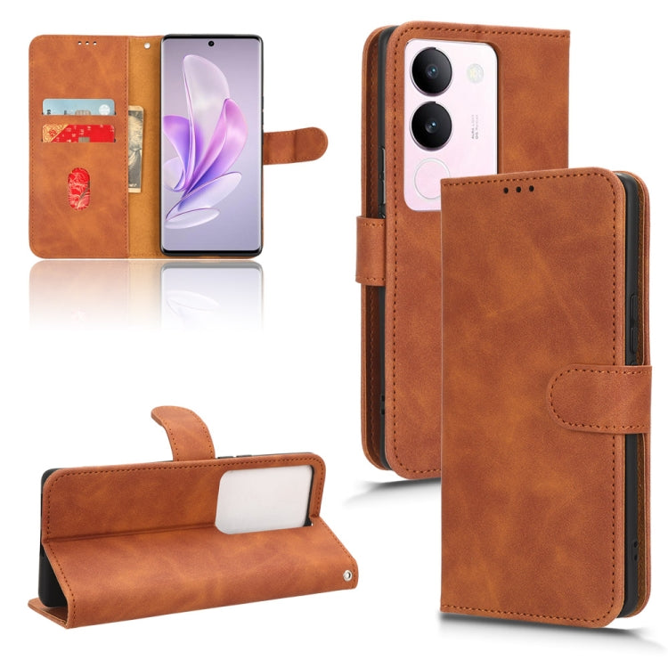 Skin Feel Magnetic Flip Leather Phone Case, For vivo S17 5G, For vivo Y100 5G
