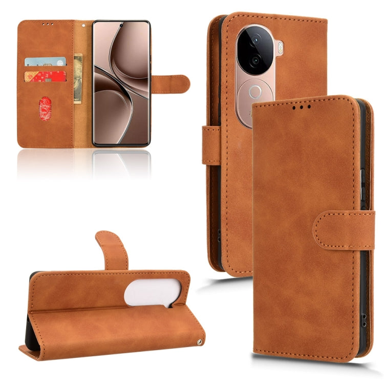 Skin Feel Magnetic Flip Leather Phone Case, For vivo X200 5G, For vivo X200 Pro mini 5G, For vivo X200 Pro 5G, For vivo V40e 5G India / iQOO Z9s 5G