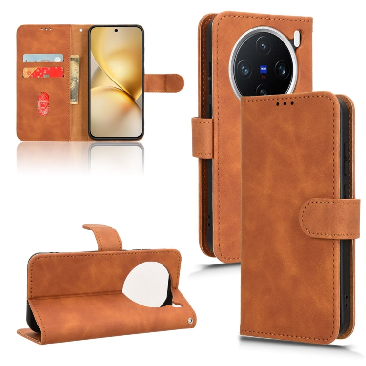 Skin Feel Magnetic Flip Leather Phone Case, For vivo X200 5G, For vivo X200 Pro mini 5G, For vivo X200 Pro 5G, For vivo V40e 5G India / iQOO Z9s 5G