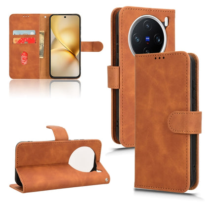Skin Feel Magnetic Flip Leather Phone Case, For vivo X200 5G, For vivo X200 Pro mini 5G, For vivo X200 Pro 5G, For vivo V40e 5G India / iQOO Z9s 5G