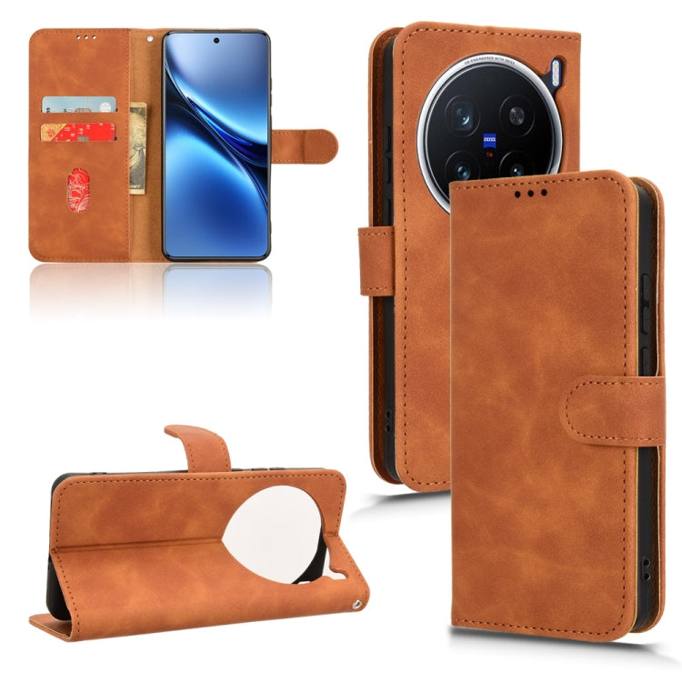 Skin Feel Magnetic Flip Leather Phone Case, For vivo X200 5G, For vivo X200 Pro mini 5G, For vivo X200 Pro 5G, For vivo V40e 5G India / iQOO Z9s 5G