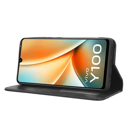 Magnetic Buckle Retro Texture Leather Phone Case, For vivo Y100 5G, For vivo Y33T / Y33s / Y21 / Y21s, For vivo Y33T 2023 V2317A