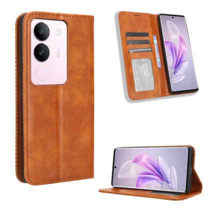 Magnetic Buckle Retro Texture Leather Phone Case, For vivo S17 5G / S17 Pro, For vivo S17e, For vivo Y78 Plus, For vivo Y16 / iQOO Z7i, For vivo Y100 5G, For vivo Y33T / Y33s / Y21 / Y21s