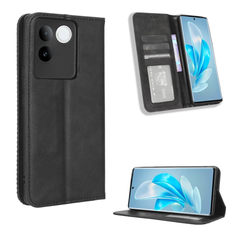 Magnetic Buckle Retro Texture Leather Phone Case, For vivo S17 5G / S17 Pro, For vivo S17e, For vivo Y78 Plus, For vivo Y16 / iQOO Z7i, For vivo Y100 5G, For vivo Y33T / Y33s / Y21 / Y21s