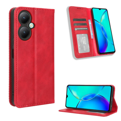 Magnetic Buckle Retro Texture Leather Phone Case, For vivo X100 5G, For vivo V29E / Y200 5G, For vivo Y17s 4G, For vivo V29e 5G, For vivo Y27 / Y36 5G / 4G, For vivo Y35+ 5G