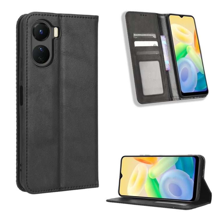 Magnetic Buckle Retro Texture Leather Phone Case, For vivo S17 5G / S17 Pro, For vivo S17e, For vivo Y78 Plus, For vivo Y16 / iQOO Z7i, For vivo Y100 5G, For vivo Y33T / Y33s / Y21 / Y21s