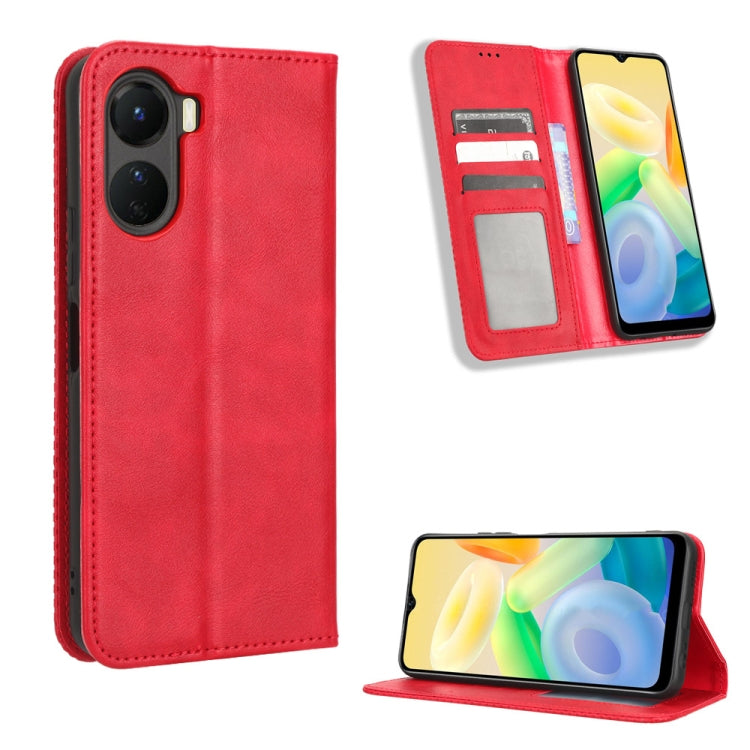 Magnetic Buckle Retro Texture Leather Phone Case, For vivo S17 5G / S17 Pro, For vivo S17e, For vivo Y78 Plus, For vivo Y16 / iQOO Z7i, For vivo Y100 5G, For vivo Y33T / Y33s / Y21 / Y21s