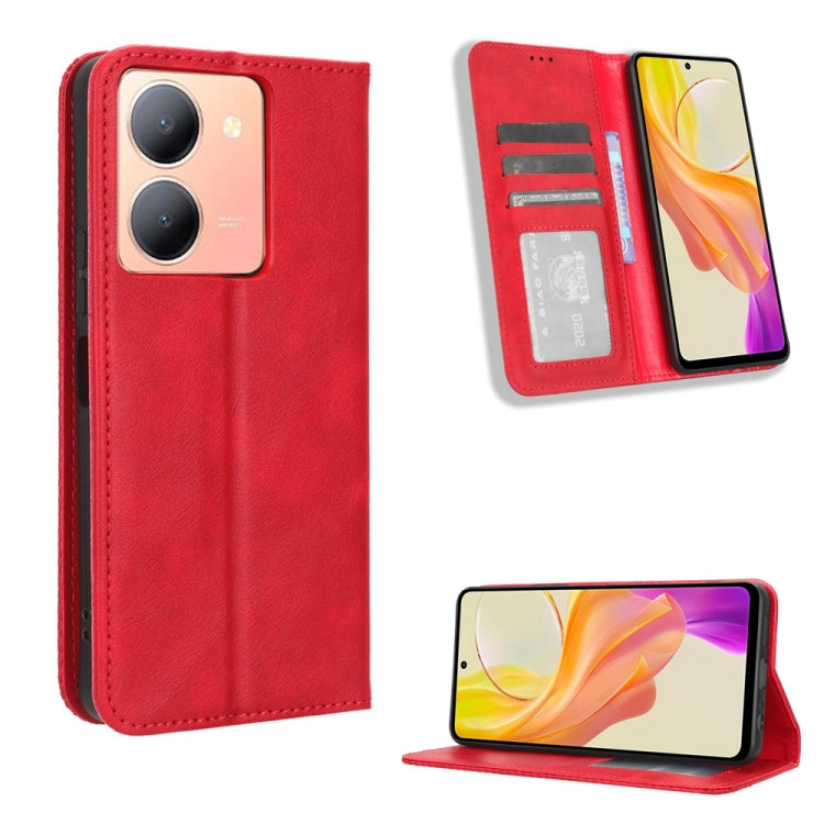 Magnetic Buckle Retro Texture Leather Phone Case, For vivo X100 5G, For vivo V29E / Y200 5G, For vivo Y17s 4G, For vivo V29e 5G, For vivo Y27 / Y36 5G / 4G, For vivo Y35+ 5G