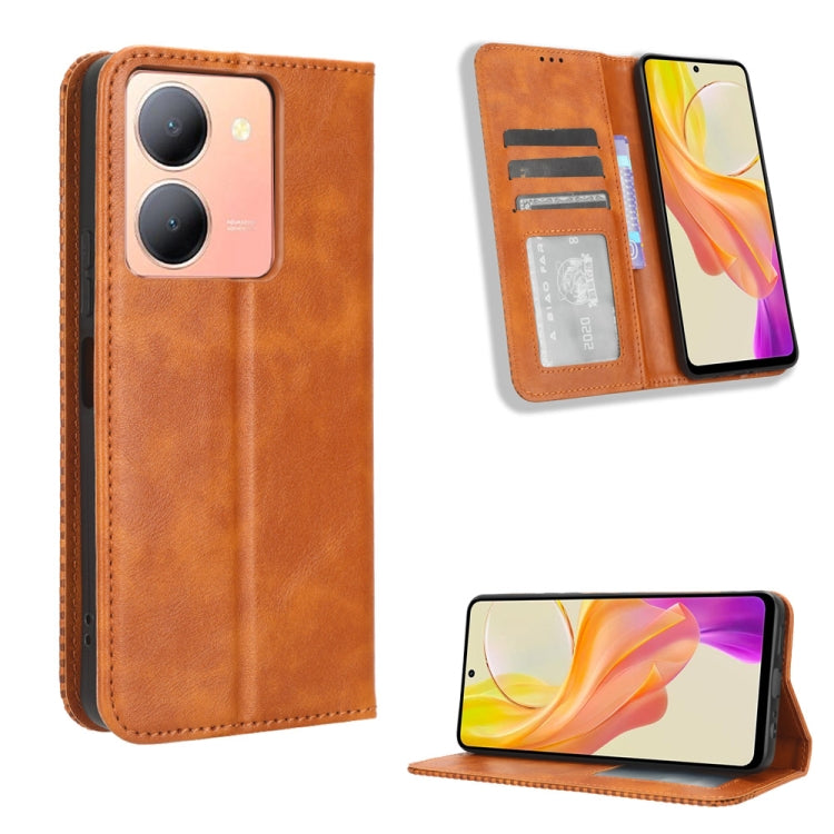 Magnetic Buckle Retro Texture Leather Phone Case, For vivo X100 5G, For vivo V29E / Y200 5G, For vivo Y17s 4G, For vivo V29e 5G, For vivo Y27 / Y36 5G / 4G, For vivo Y35+ 5G