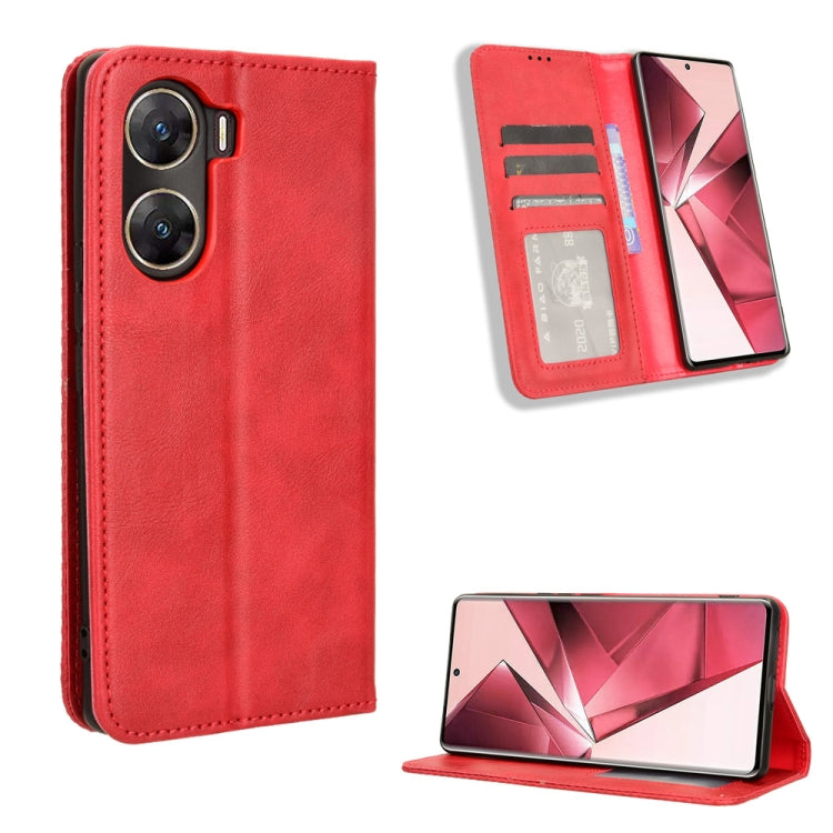 Magnetic Buckle Retro Texture Leather Phone Case, For vivo X100 5G, For vivo V29E / Y200 5G, For vivo Y17s 4G, For vivo V29e 5G, For vivo Y27 / Y36 5G / 4G, For vivo Y35+ 5G