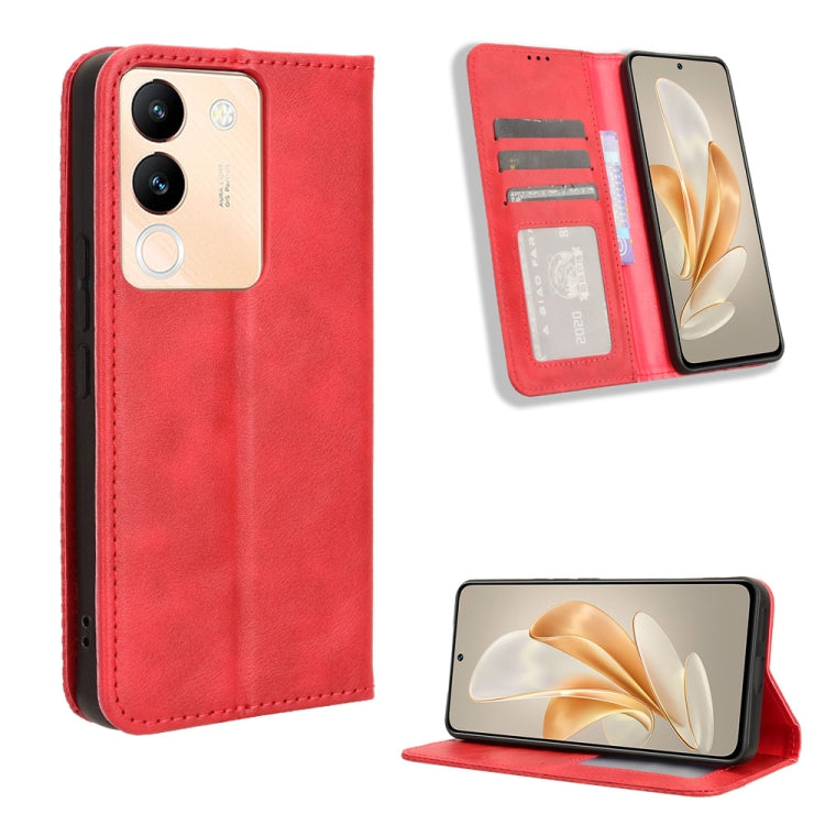 Magnetic Buckle Retro Texture Leather Phone Case, For vivo X100 5G, For vivo V29E / Y200 5G, For vivo Y17s 4G, For vivo V29e 5G, For vivo Y27 / Y36 5G / 4G, For vivo Y35+ 5G